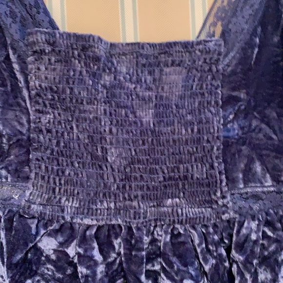 FREE PEOPLE VELVET AND LACE  CROPPED TOP WILD MOON - Picture 10 of 13